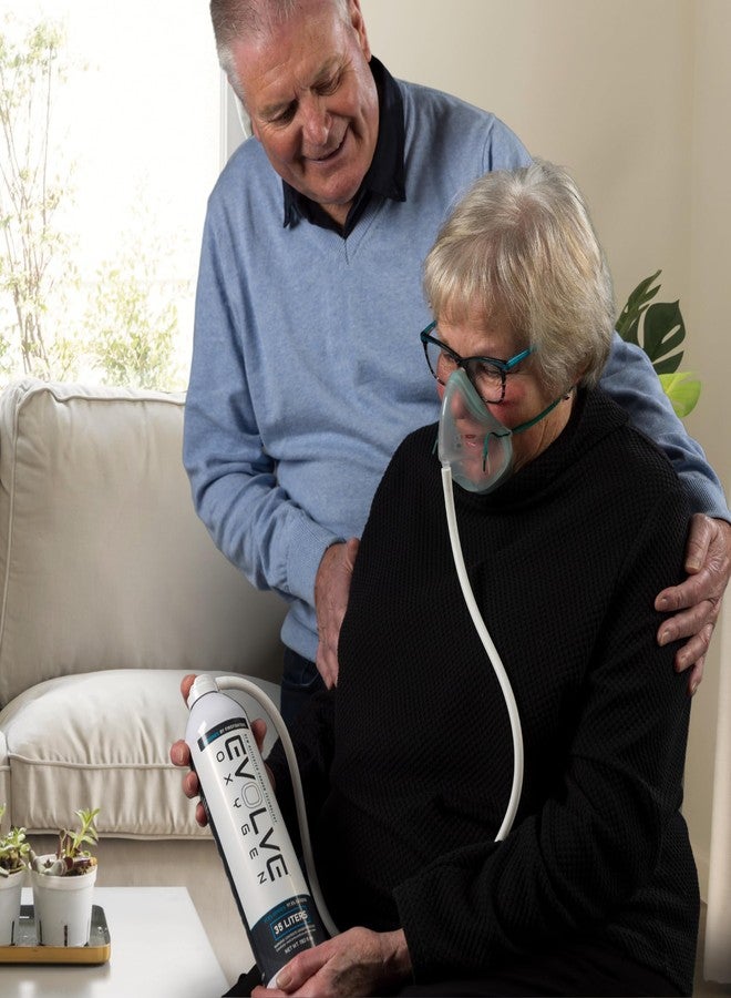 إيفولف عبوة أكسجين نقي من إيفولف سعة 35 لترًا مع قناع وأنبوب | عبوة أكسجين محمولة | مثالية للاستخدام المنزلي والأنشطة الخارجية | مصممة من قبل رجال الإطفاء | صنع في الولايات المتحدة الأمريكية | عبوة من قطعة واحدة - Image 5